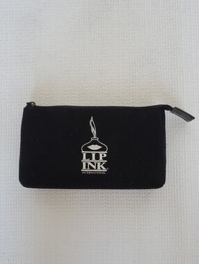 Lip Ink Black Zip Pouch
